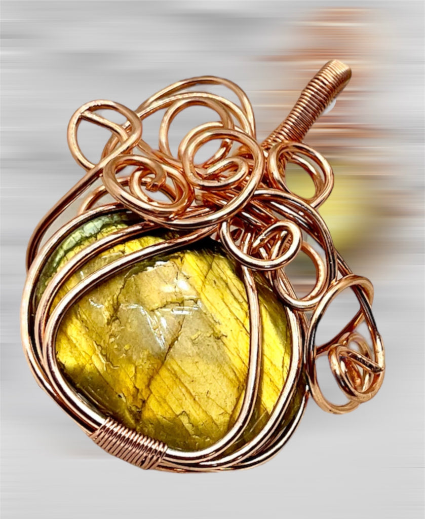 Labradorite Halloween Pumpkin Pendants - Connie’s Crystals 