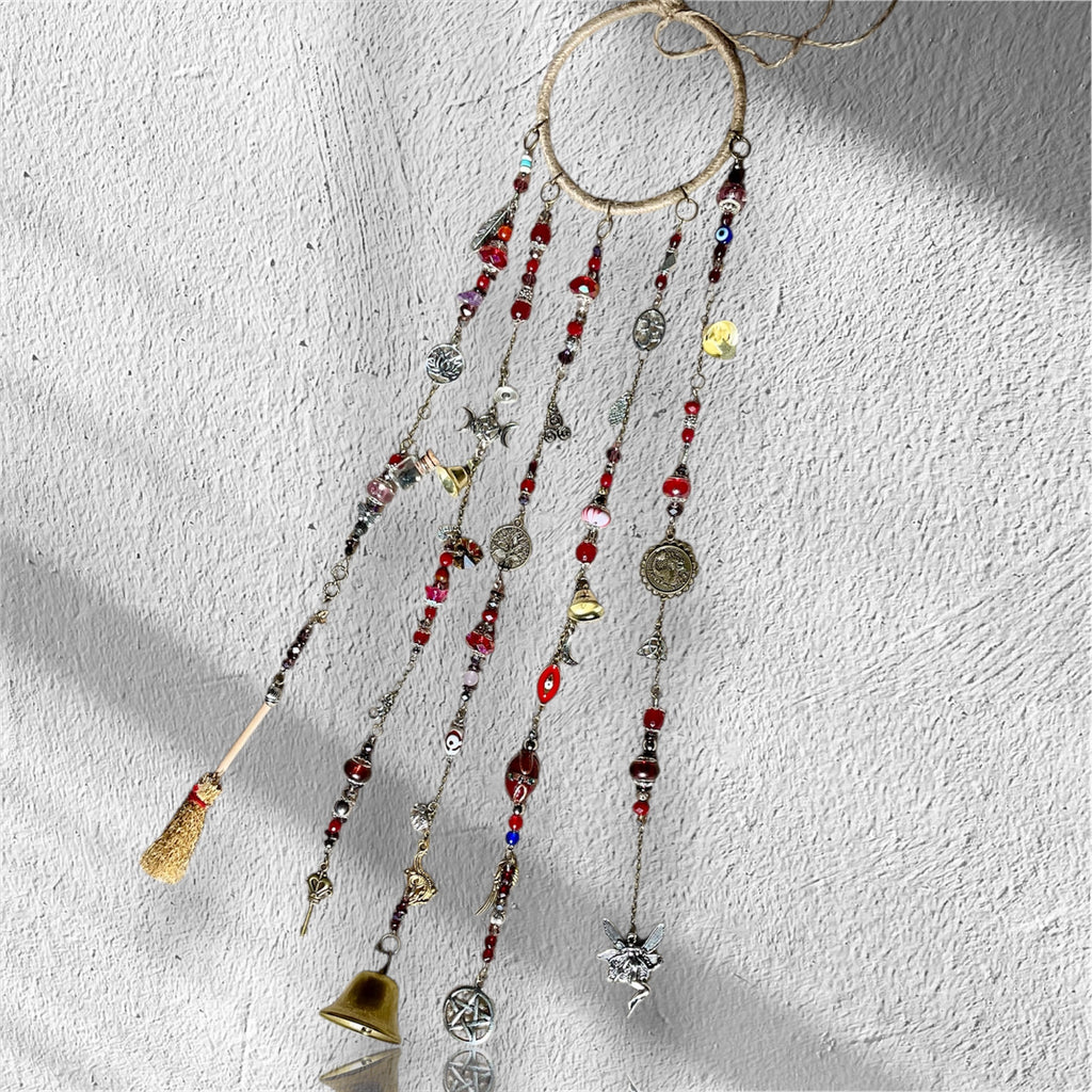 Custom Witch Bell Chimes - Maroon & Red Theme