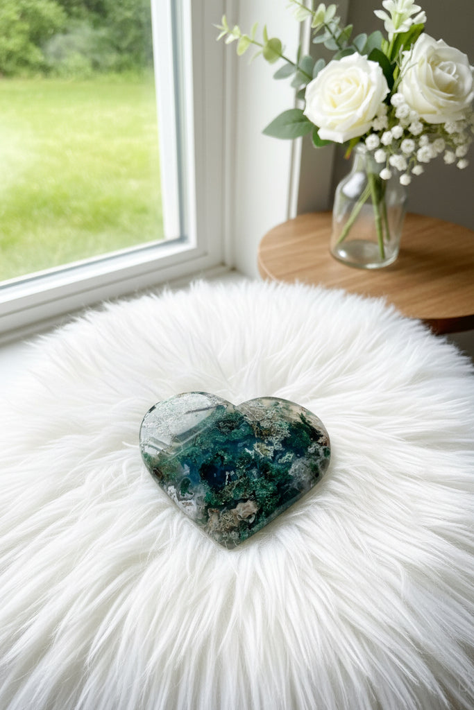 Ocean Agate Druzy Heart