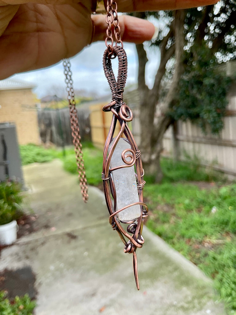 Clear Quartz Point Wire Wrapped Pendant - Connie’s Crystals 
