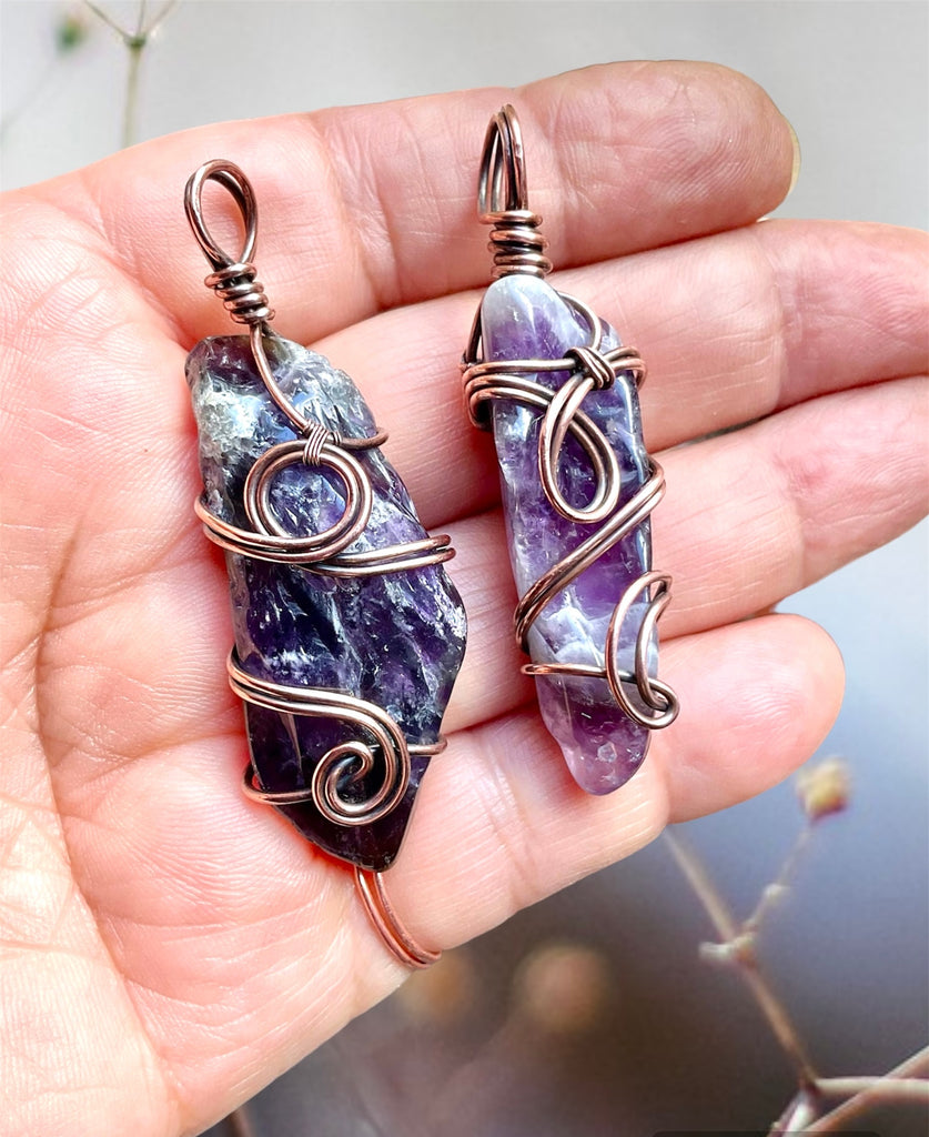 Amethyst Tumbled Polished Points Pendants