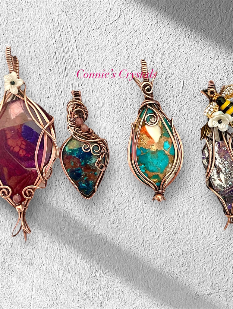 Azurite & Chrysocolla with Pink Tourmaline Accent