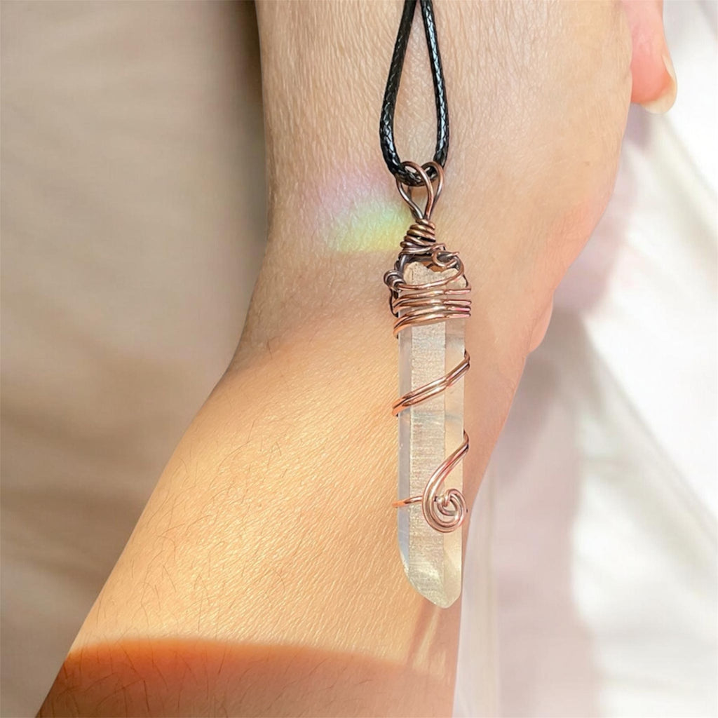 Clear Quartz Wire Wrapped Point Pendant