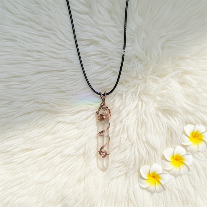 Clear Quartz Wire Wrapped Point Pendant