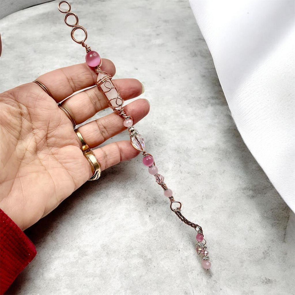 Pink Aura Quartz and Rose Quartz Wands