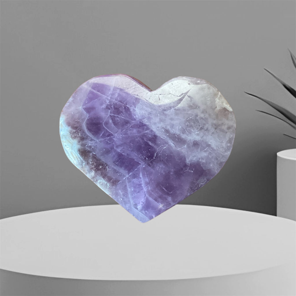 Auralite Amethyst Crystal Hearts