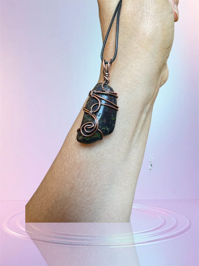 Dragon Blood Jasper Wire Wrapped Pendant