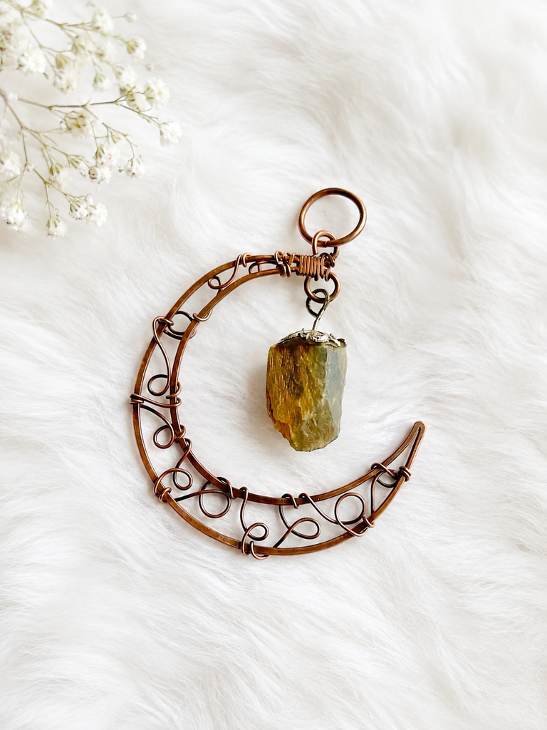 Crescent Moon Crystal Pendants