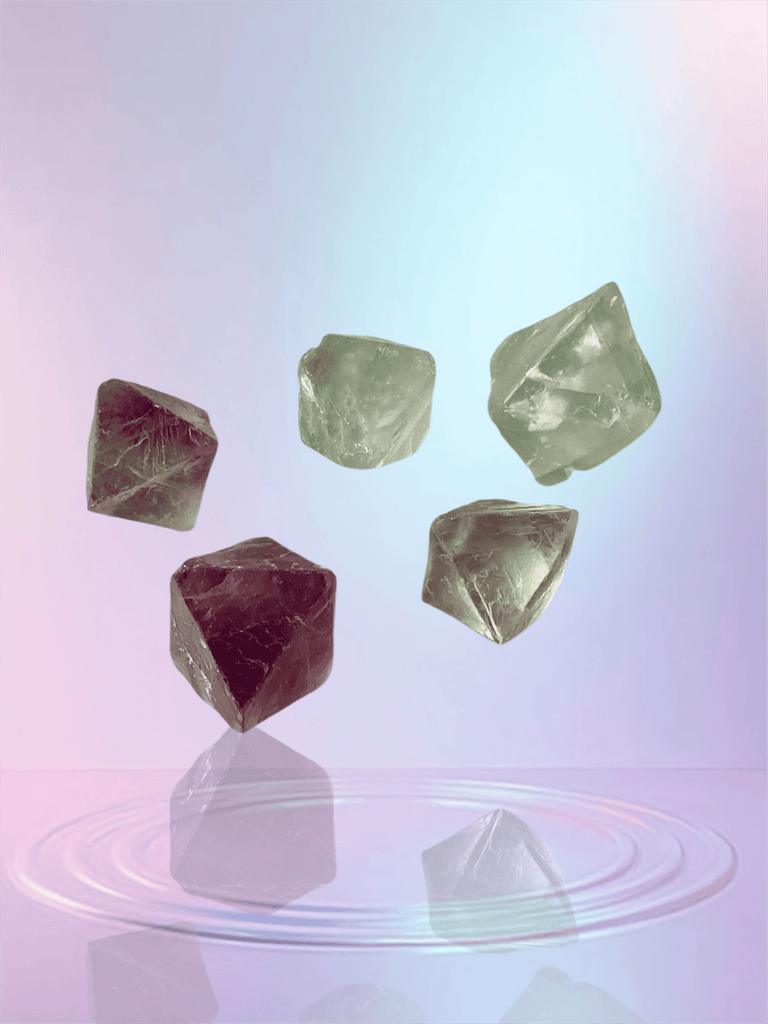 Fluorite Octahedron Set of 5