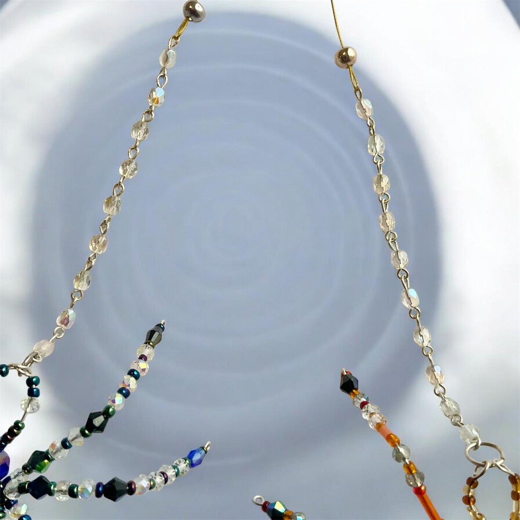 Handmade Crystal Spider Sun Catchers – Blue & Orange
