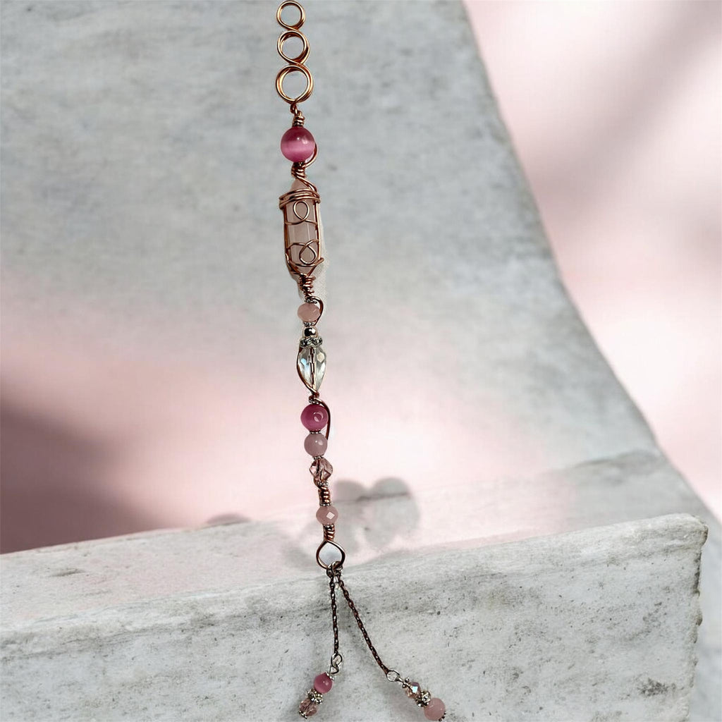 Pink Aura Quartz and Rose Quartz Wands