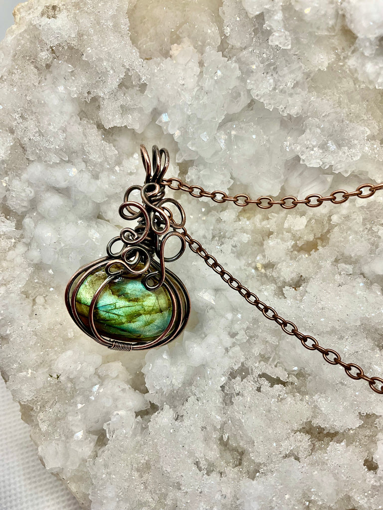 Labradorite Halloween Pumpkin Pendants - Connie’s Crystals 