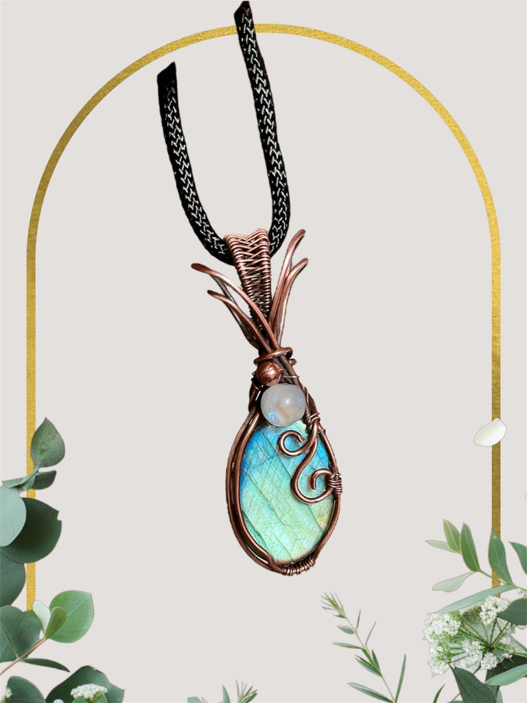 Labradorite Pendant with Moonstone Accent