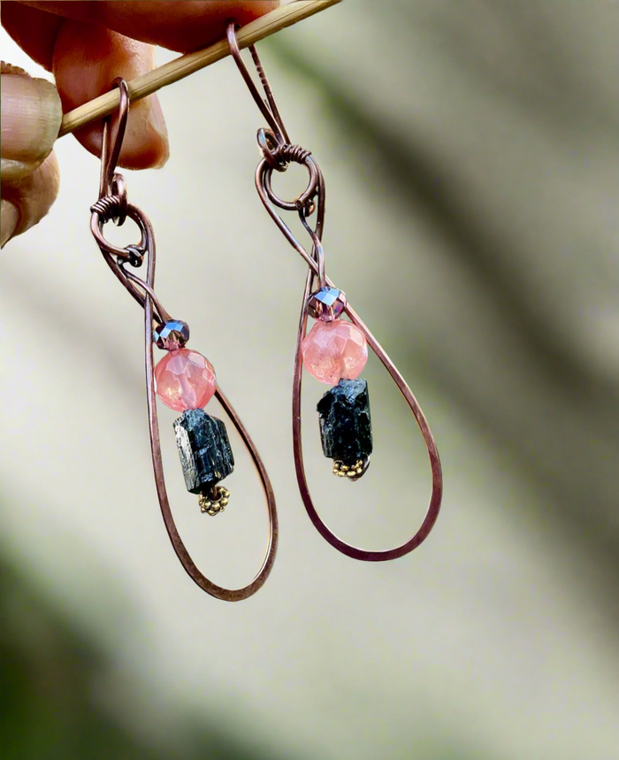 Handmade Tourmaline Earrings - Connie’s Crystals 