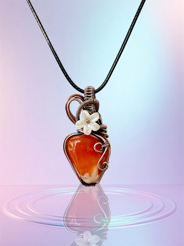 Carnelian Wire Wrapped Pendant