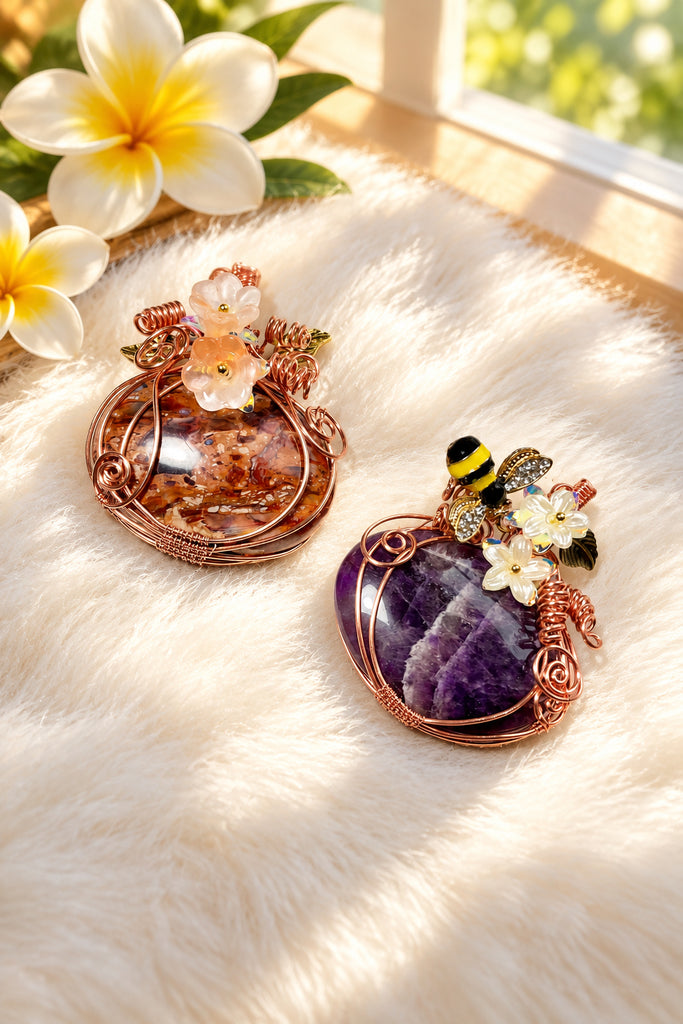 Handmade Crystal Pumpkin Pendants