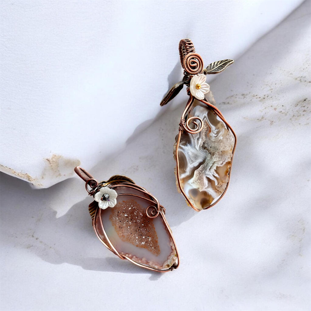 Druzy Geode Agate Pendants - Connie’s Crystals 