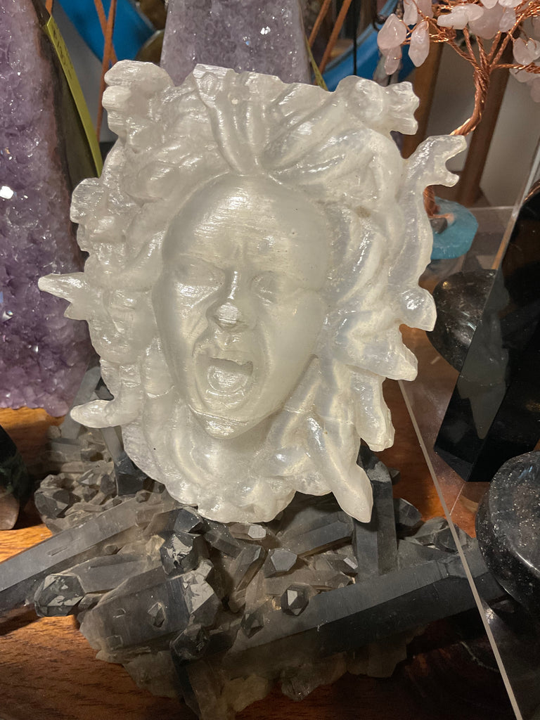 Selenite Medusa Carving - Connie’s Crystals 