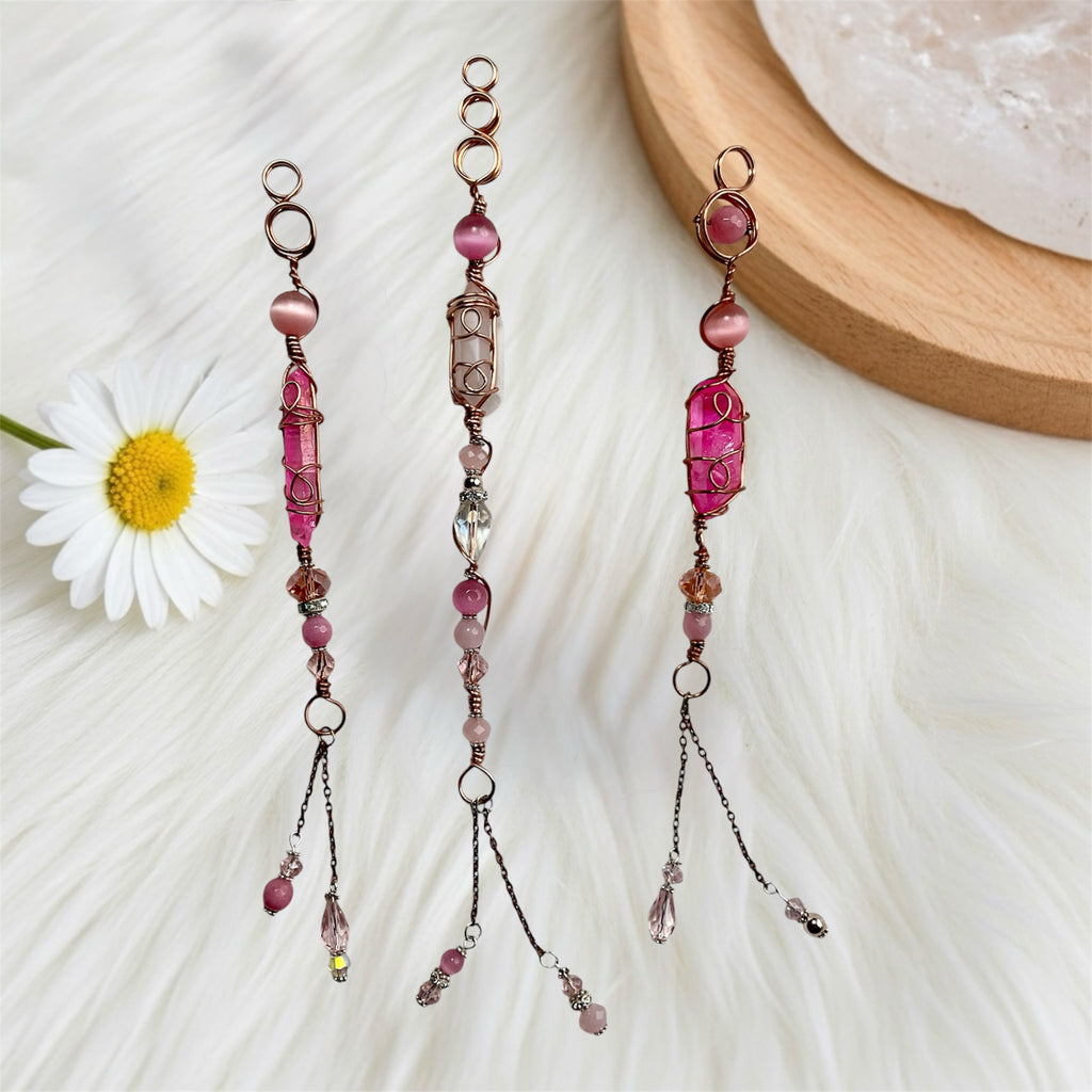 Pink Aura Quartz and Rose Quartz Wands