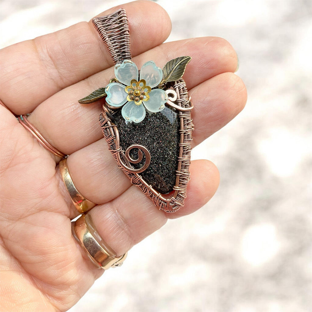 Fairy Opal Copper Wire-Wrapped Pendant 🧚✨ - Connie’s Crystals 