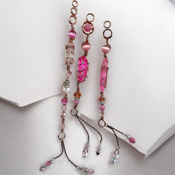 Pink Aura Quartz and Rose Quartz Wands