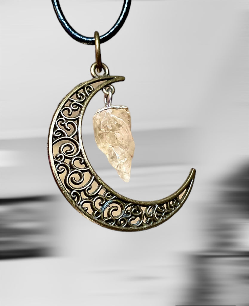 Crescent Moon Gemstone Pendants - Connie’s Crystals 