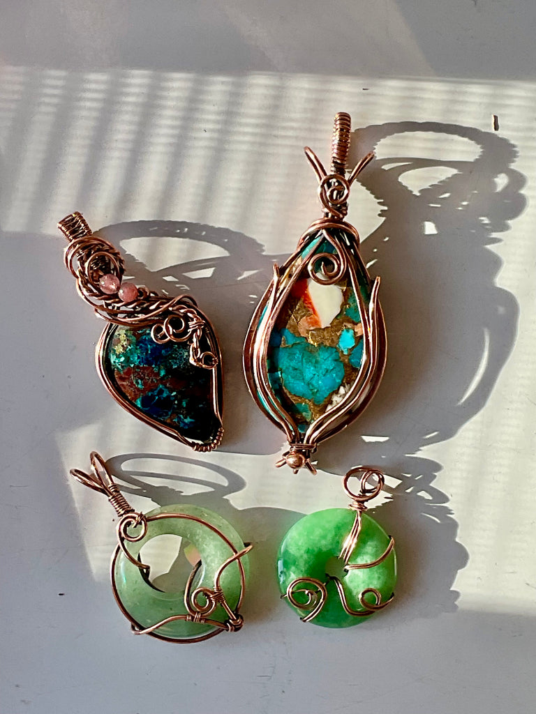 Aventurine Pi Donut Stone Pendants