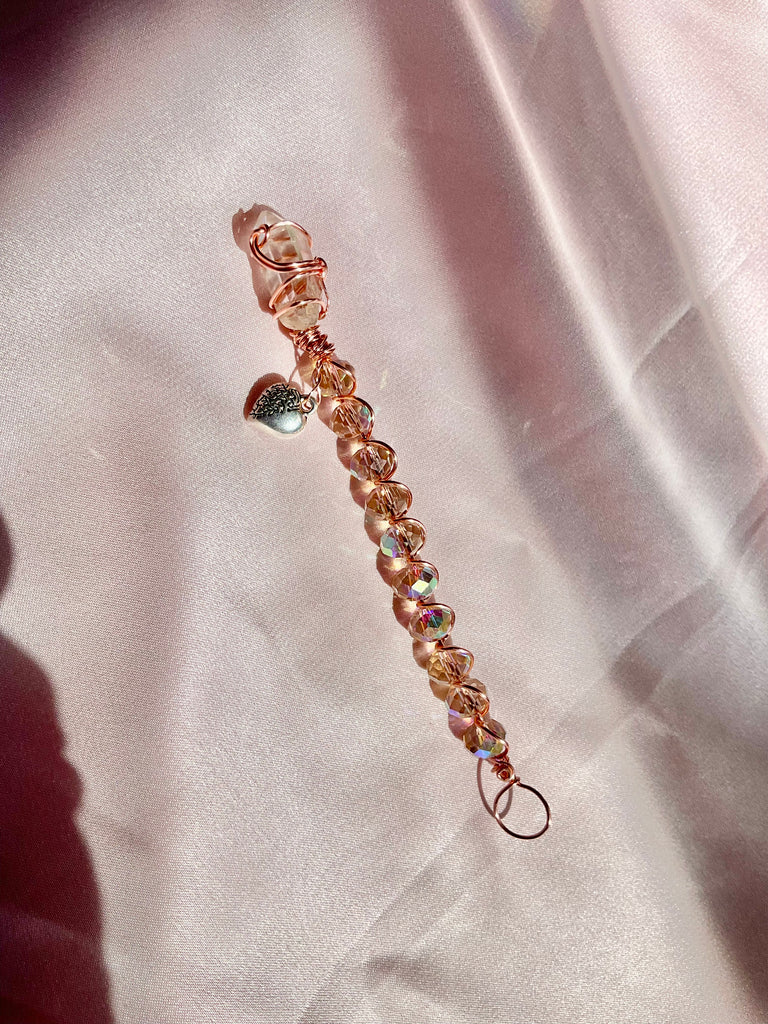 Crystal Wands – Copper Wrapped Crystals with Tibetan Silver Charms