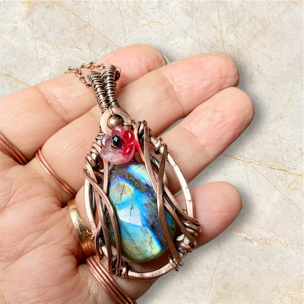 Labradorite Wire Wrapped Pendant