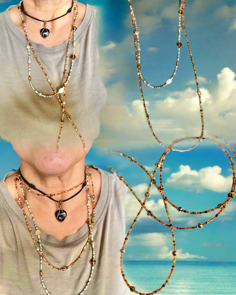 Hippie Boho Beaded Necklace And Bracelet.