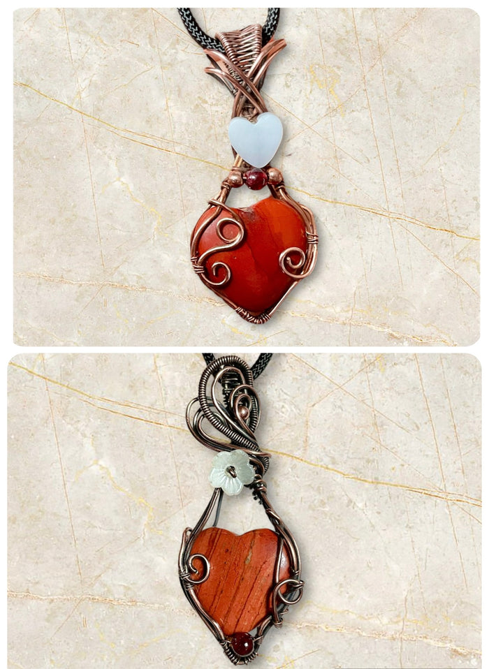 Red Jasper Heart Pendants