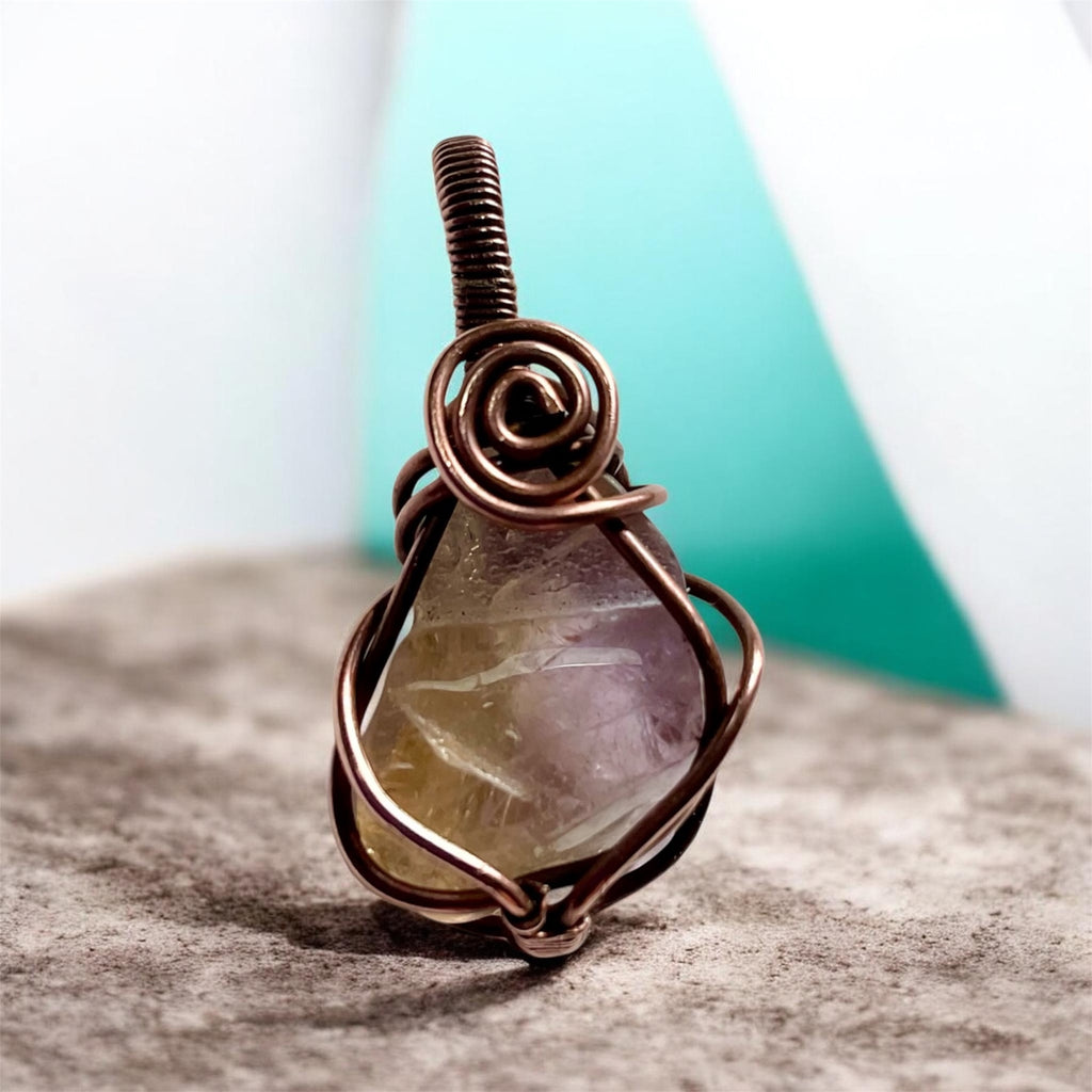 Ametrine Copper Wire Wrapped Pendant