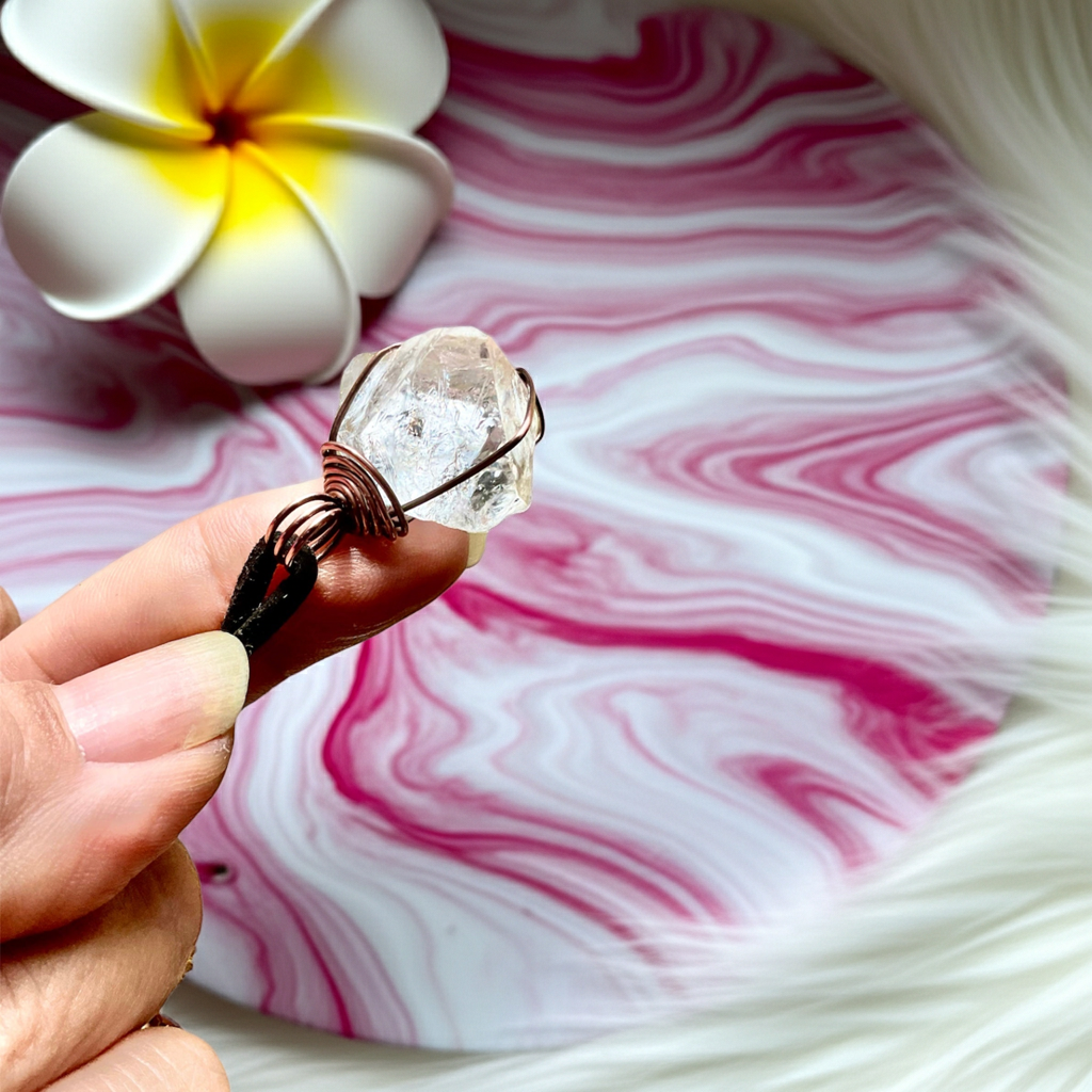Apophyllite Wire Wrapped Pendant - Connie’s Crystals 