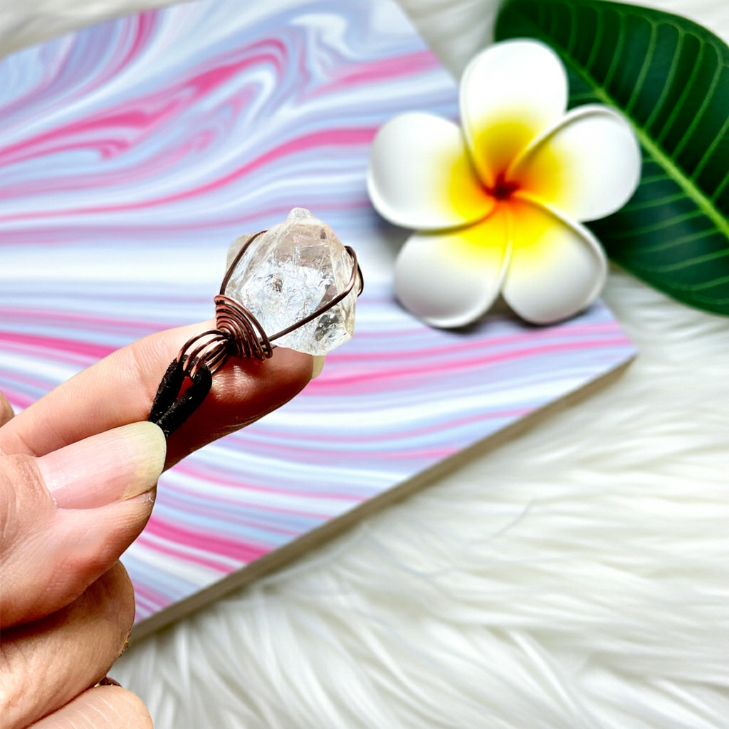 Apophyllite Wire Wrapped Pendant - Connie’s Crystals 