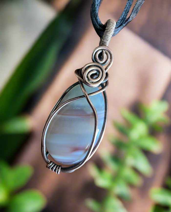 Wire Wrapped Striped Agate - Connie’s Crystals 