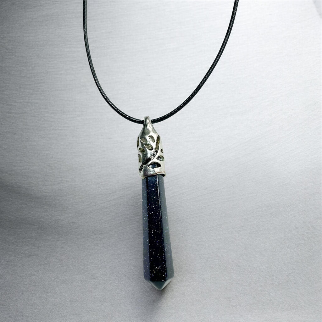 Blue Goldstone Point Pendant ✨