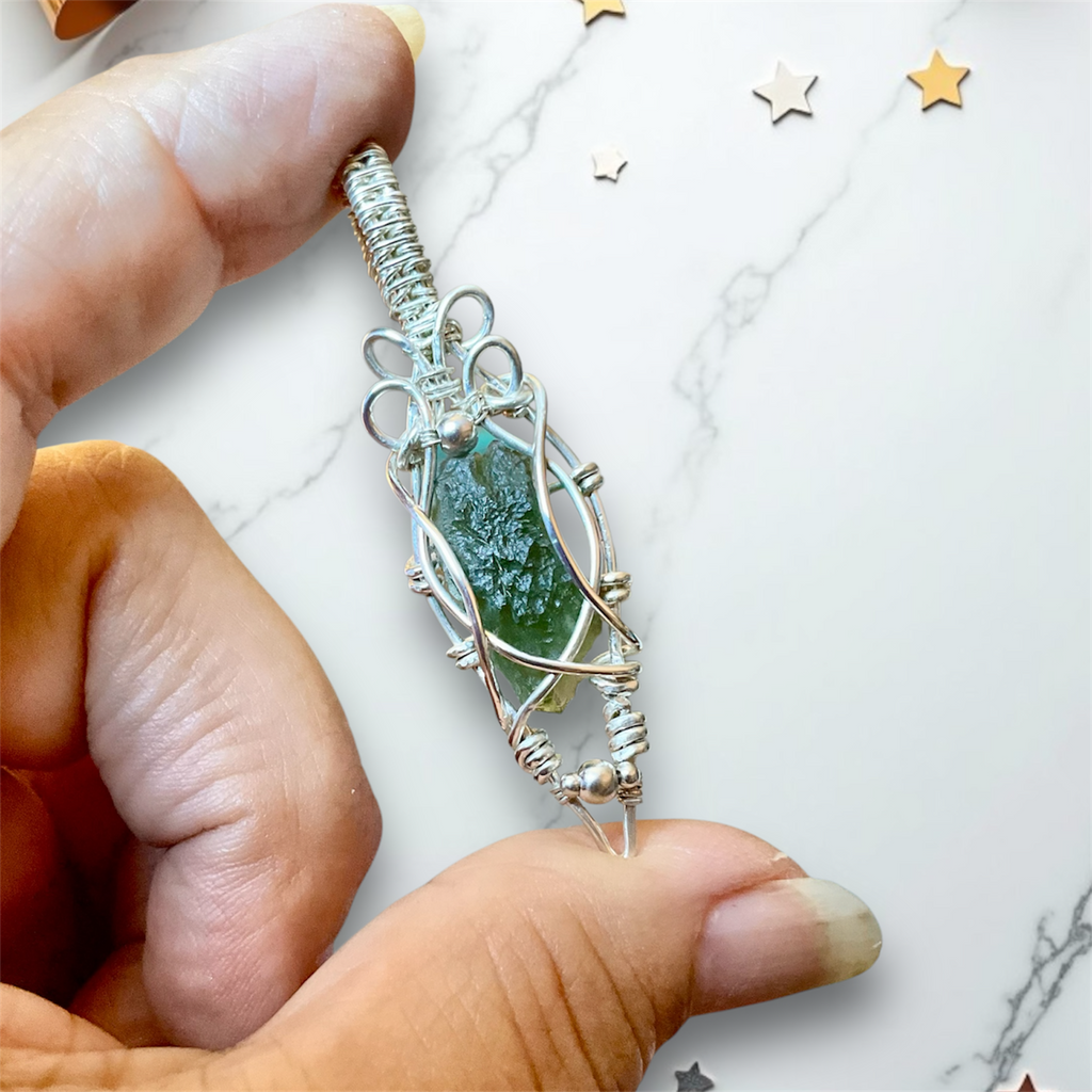 Moldavite In Sterling Silver.