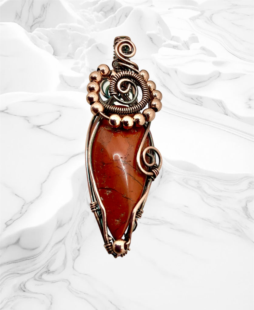 Red Jasper Wire Wrapped Pendant