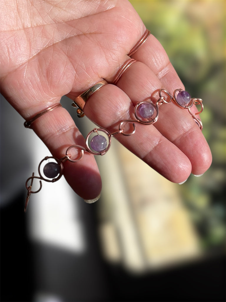Amethyst & Copper Link Bracelet