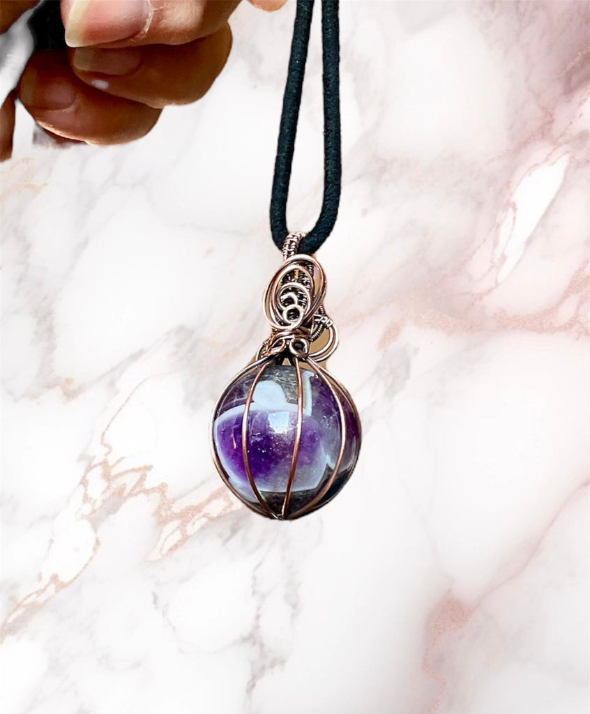 Amethyst Sphere Pendants