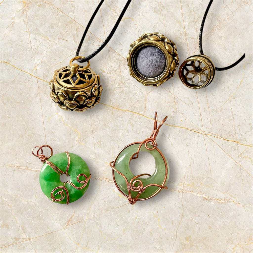 Aventurine Pi Donut Stone Pendants