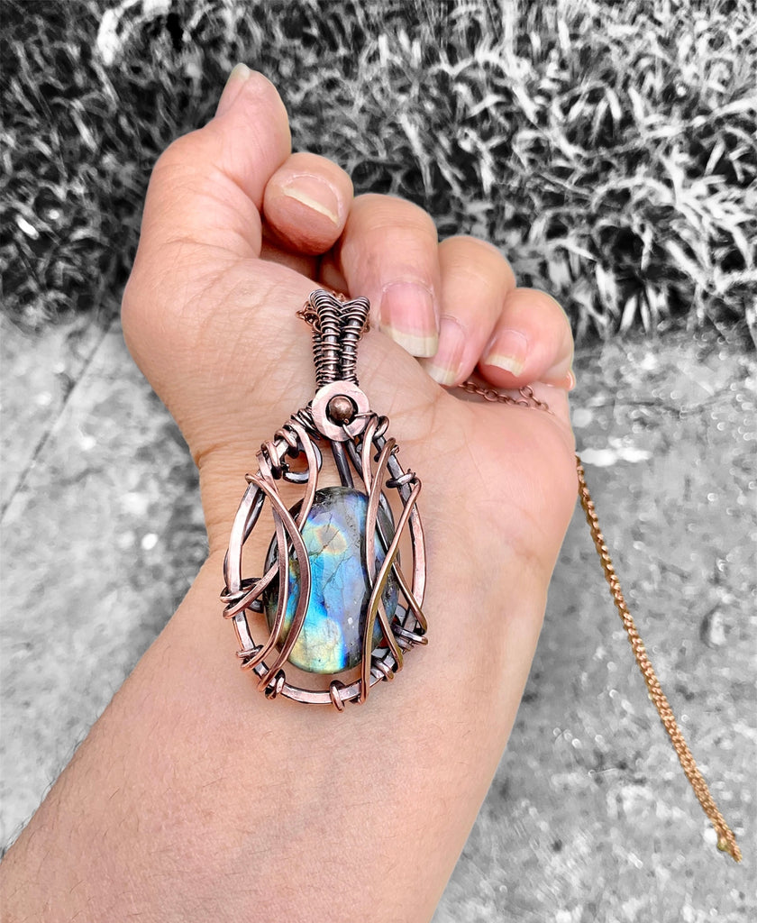 Labradorite Wire Wrapped Pendant - Connie’s Crystals 