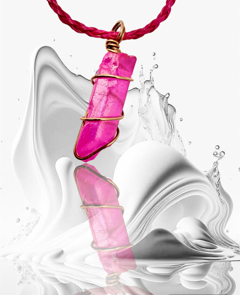 Pink Aura Quartz Points