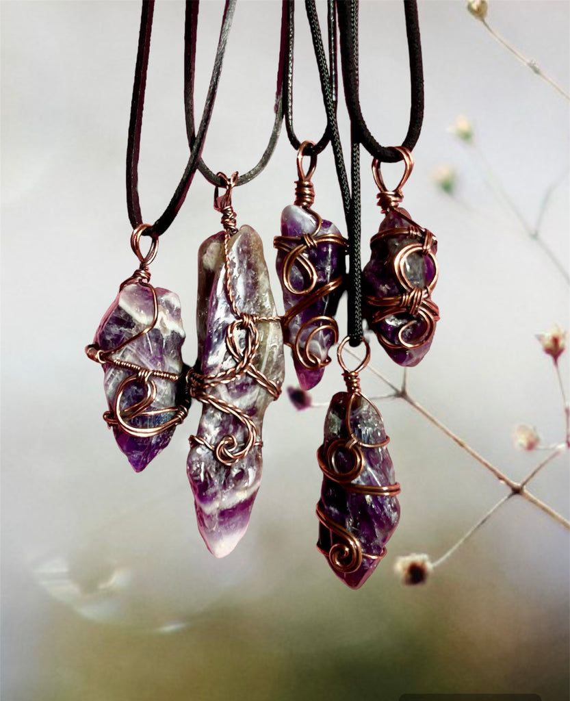 Amethyst Tumbled Polished Points Pendants