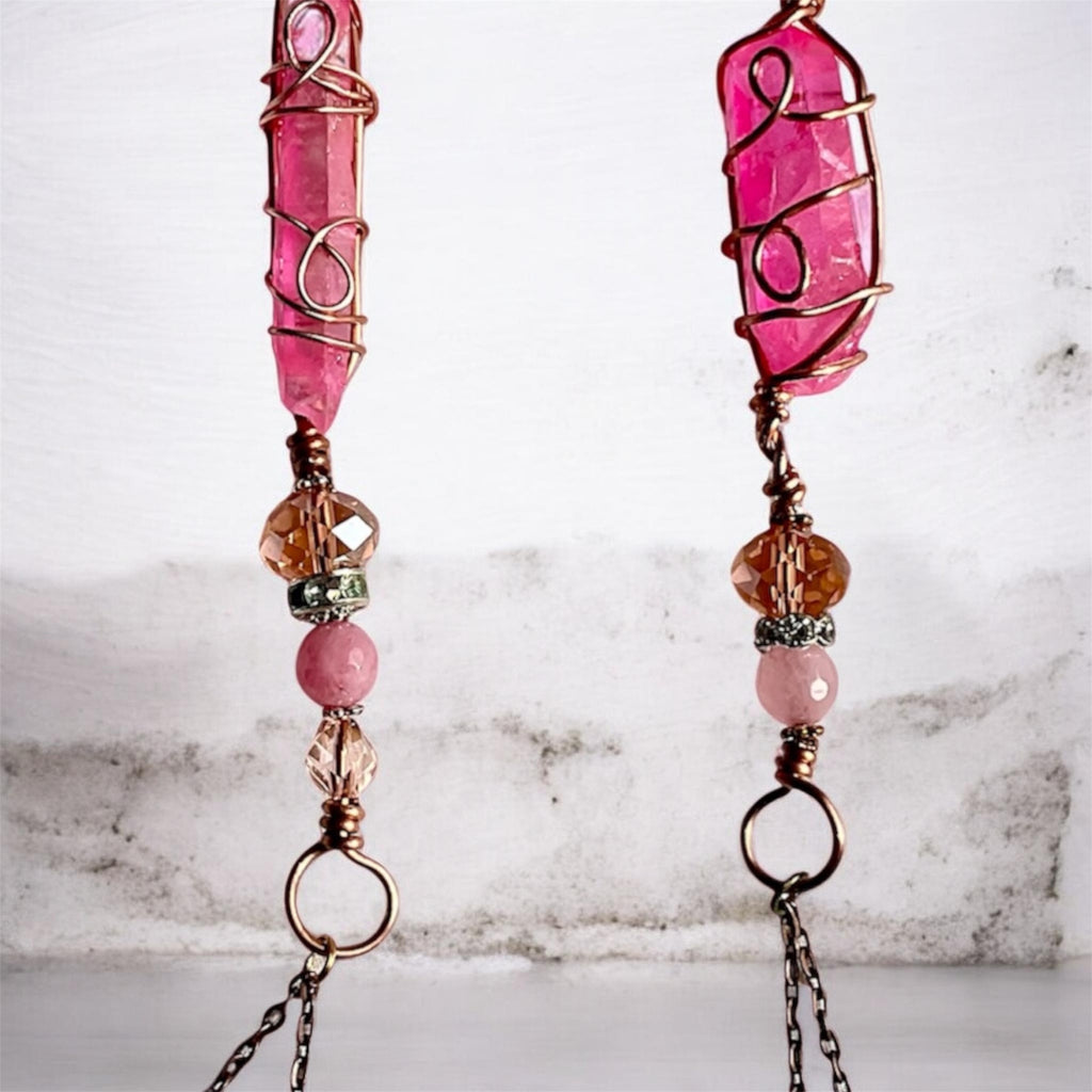 Pink Aura Quartz Wand