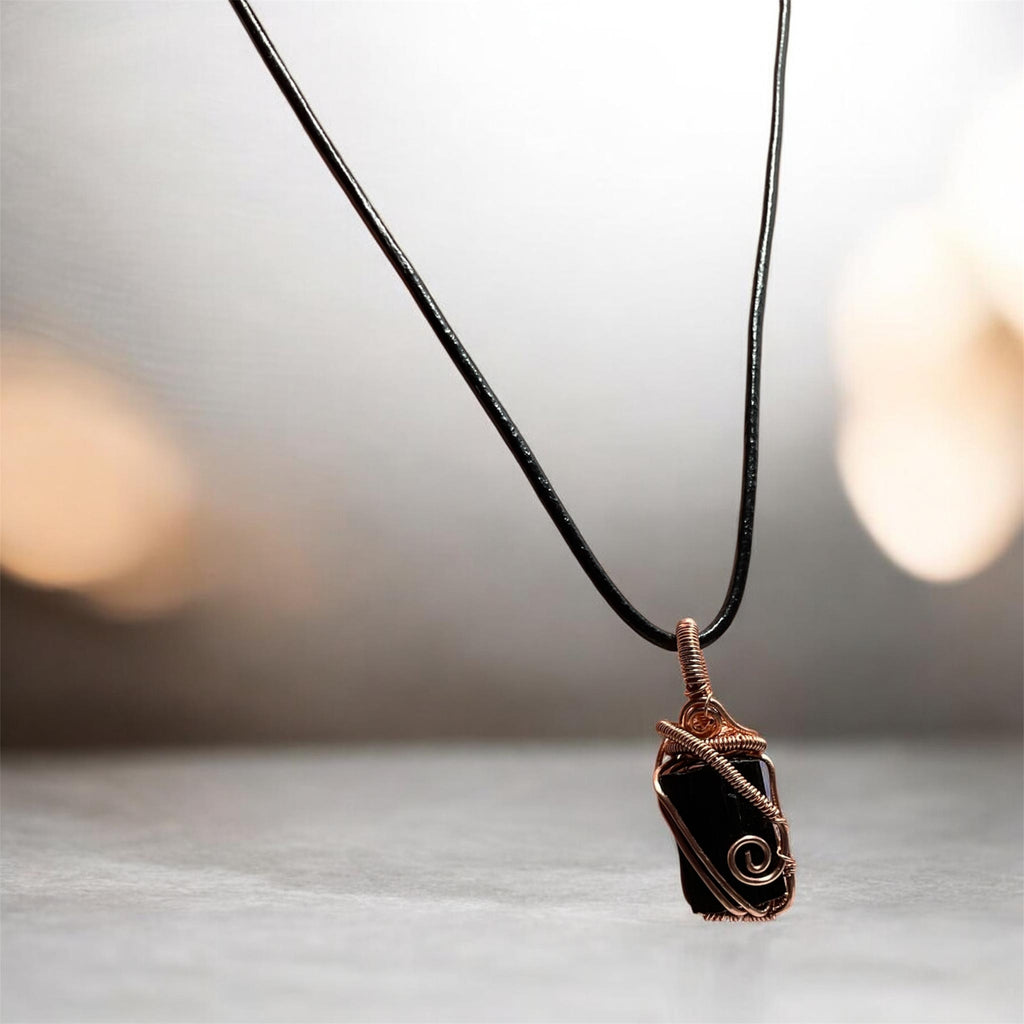 Black Tourmaline Wire Wrapped Pendant