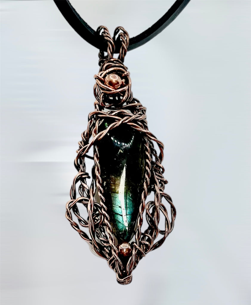 Labradorite Wire Wrapped Pendant - Connie’s Crystals 