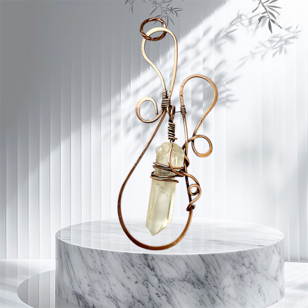 Angel Wing Quartz Pendants – Smokey Lemurian & Clear Quartz