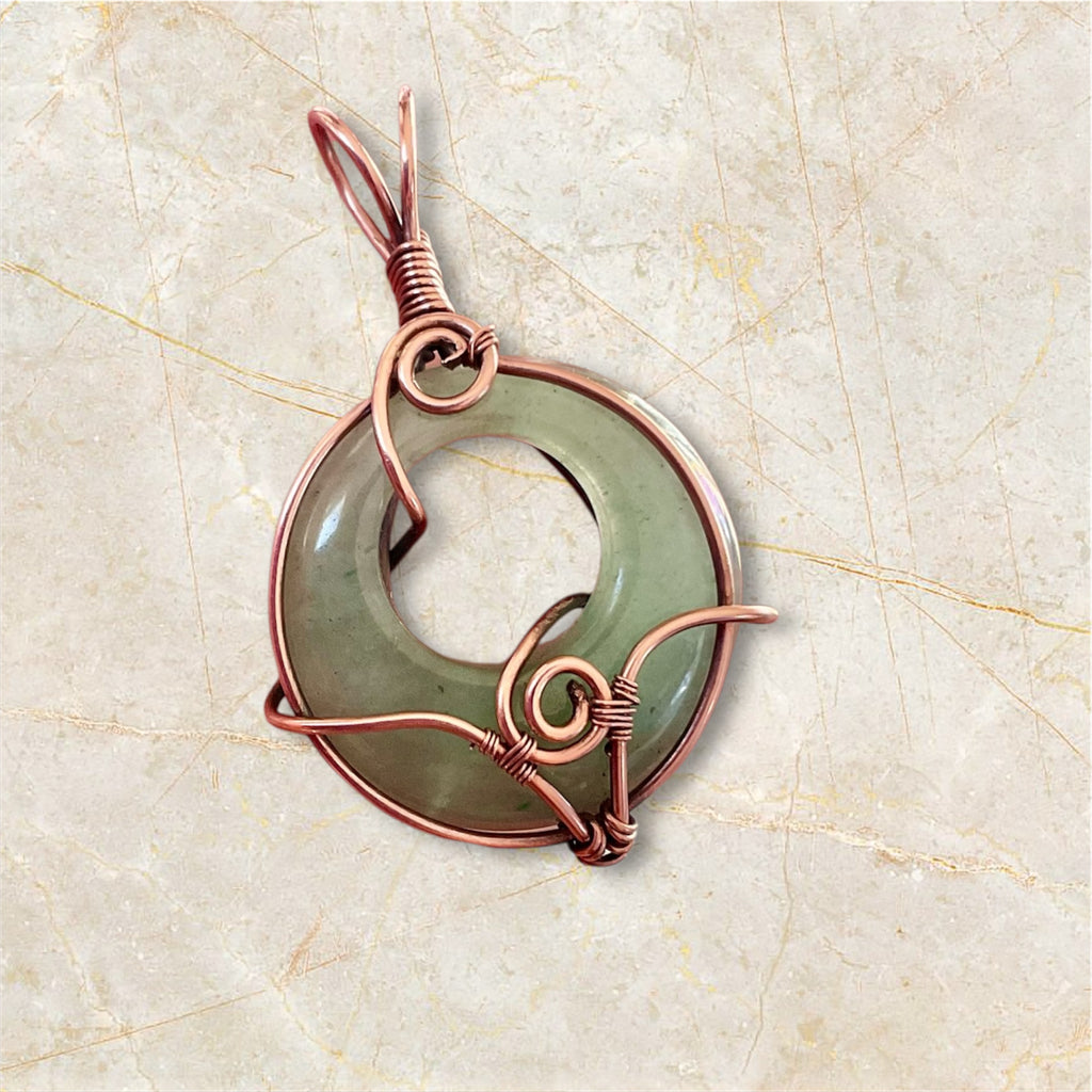 Aventurine Pi Donut Stone Pendants