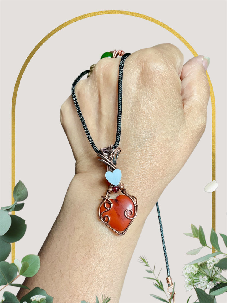 Red Jasper Heart Pendants